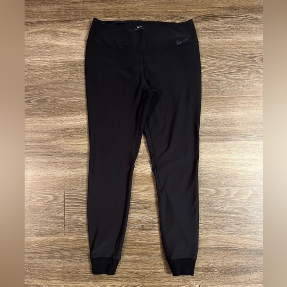 Nike Black Track Pants with Tapered Leg Design EUC